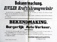 Tweetalige mededeling van Ortskommandantur, mei 1940