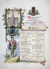 Menukaart inhuldiging nieuw stadhuis, 1 september 1878