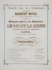 Concert tijdens koninklijk banket stadhuis, 1 september 1878