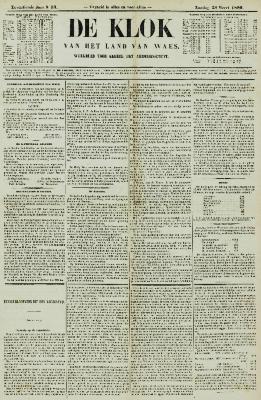 De Klok van het Land van Waes 28/03/1880