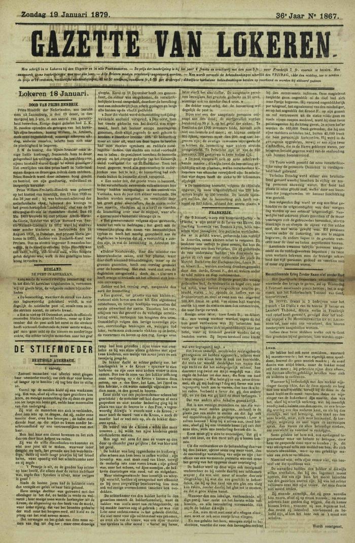 Gazette van Lokeren 19/01/1879