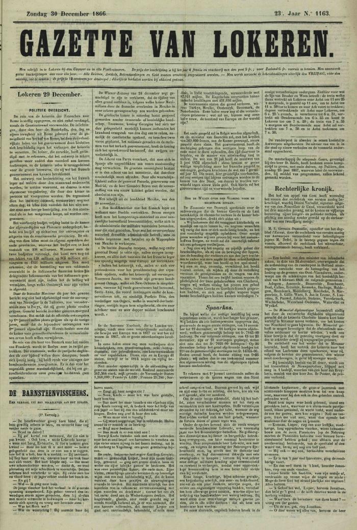 Gazette van Lokeren 30/12/1866