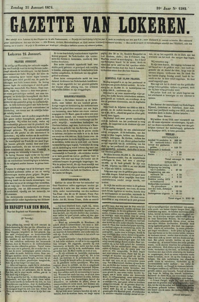 Gazette van Lokeren 25/01/1874