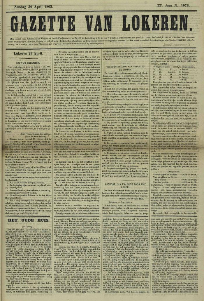 Gazette van Lokeren 30/04/1865