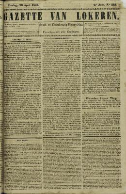 Gazette van Lokeren 29/04/1849