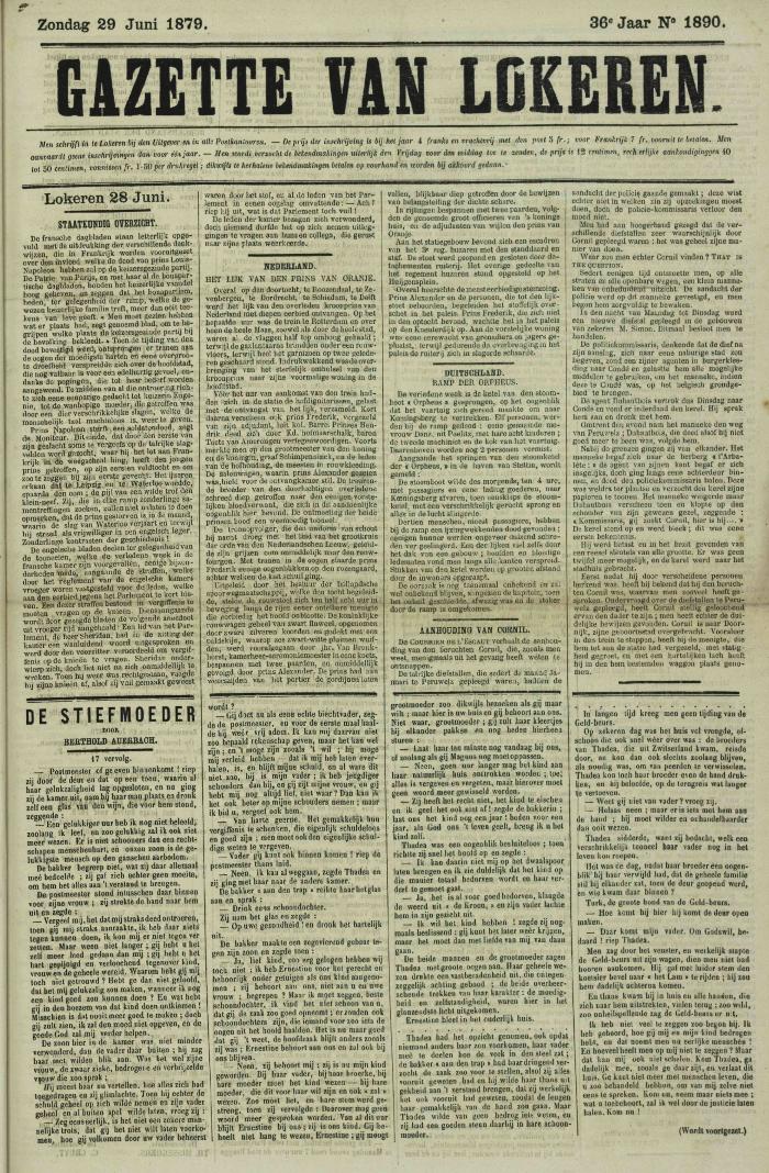 Gazette van Lokeren 29/06/1879