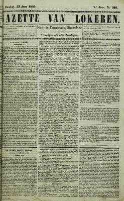 Gazette van Lokeren 23/06/1850