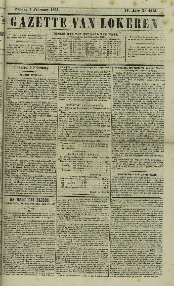 Gazette van Lokeren 07/02/1864