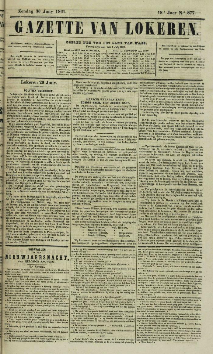 Gazette van Lokeren 30/06/1861