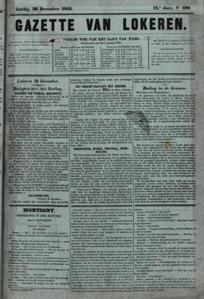 Gazette van Lokeren 30/12/1855