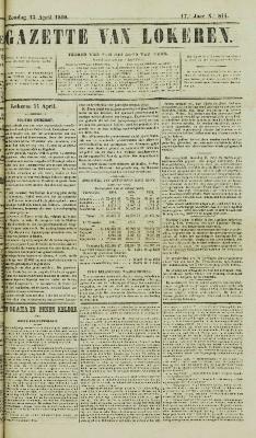 Gazette van Lokeren 15/04/1860