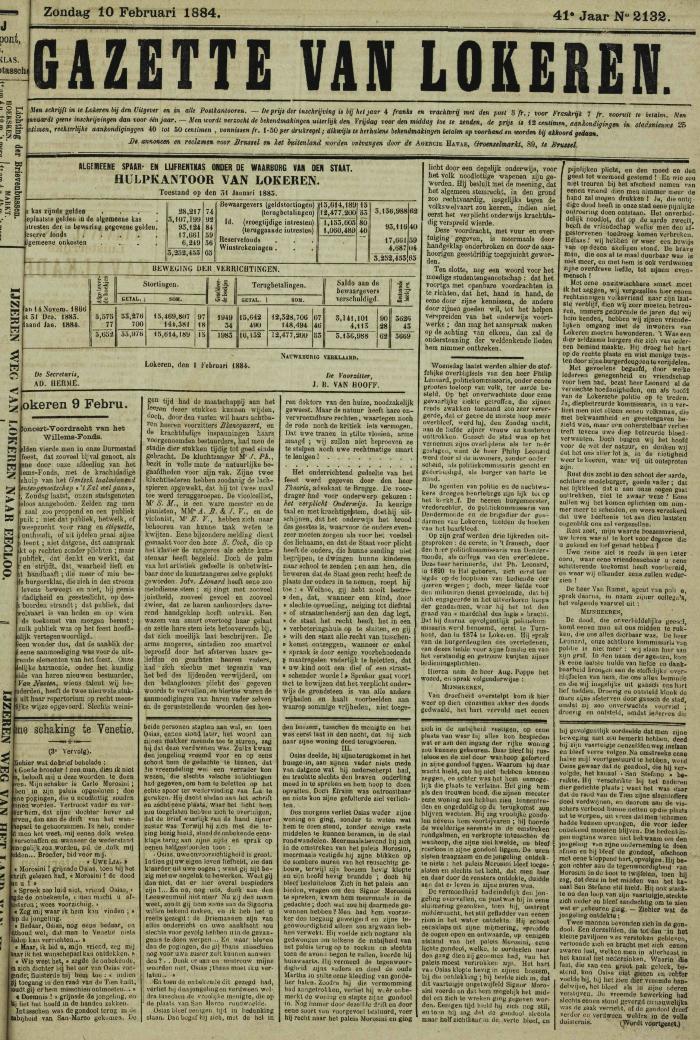 Gazette van Lokeren 10/02/1884