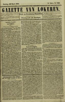 Gazette van Lokeren 23/03/1851