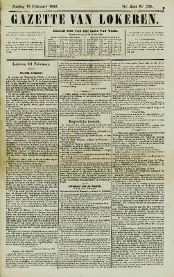 Gazette van Lokeren 13/02/1859