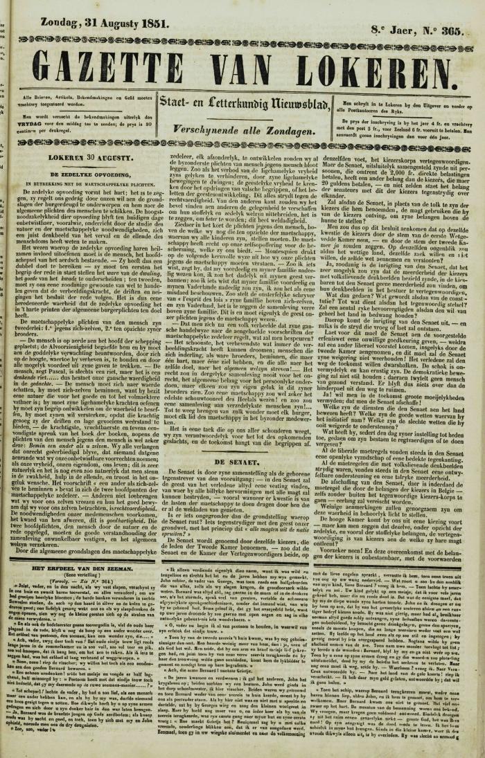 Gazette van Lokeren 31/08/1851