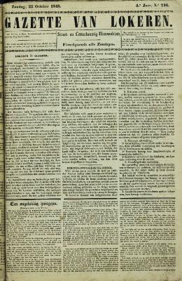 Gazette van Lokeren 22/10/1848