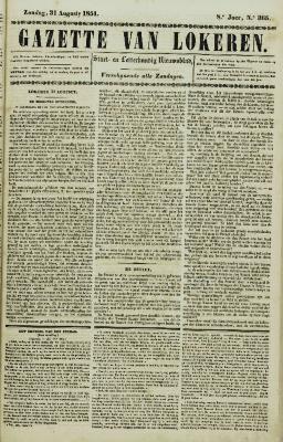 Gazette van Lokeren 31/08/1851