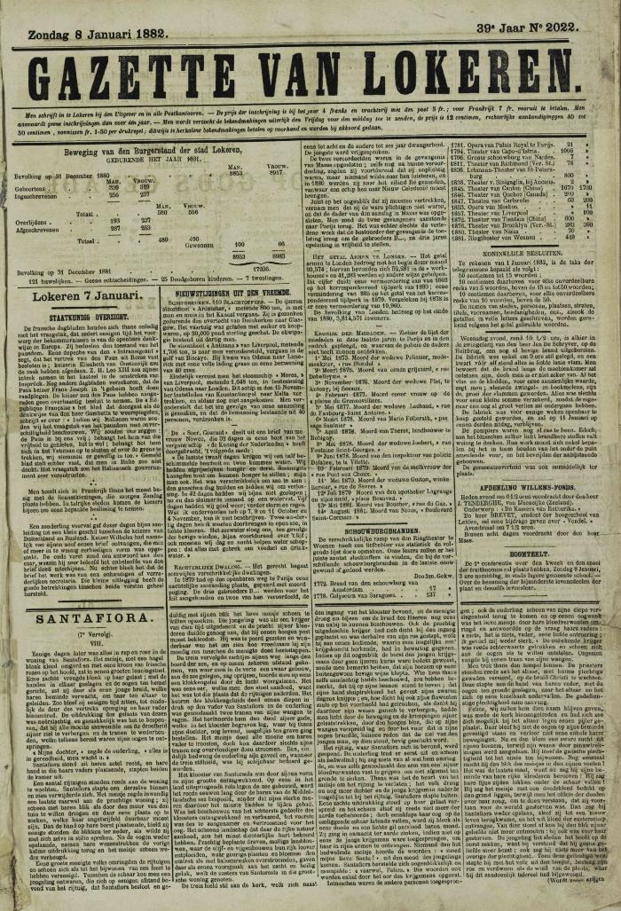 Gazette van Lokeren 08/01/1882