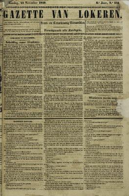 Gazette van Lokeren 25/11/1849