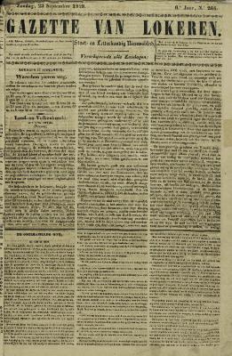 Gazette van Lokeren 23/09/1849