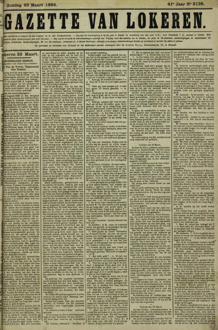 Gazette van Lokeren 23/03/1884