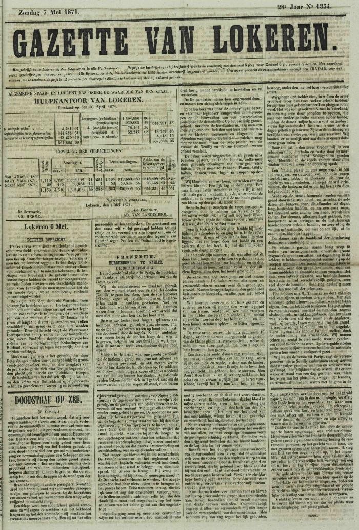 Gazette van Lokeren 07/05/1871