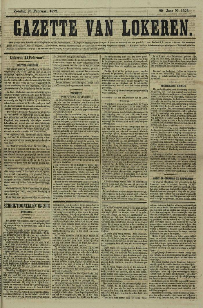 Gazette van Lokeren 25/02/1872