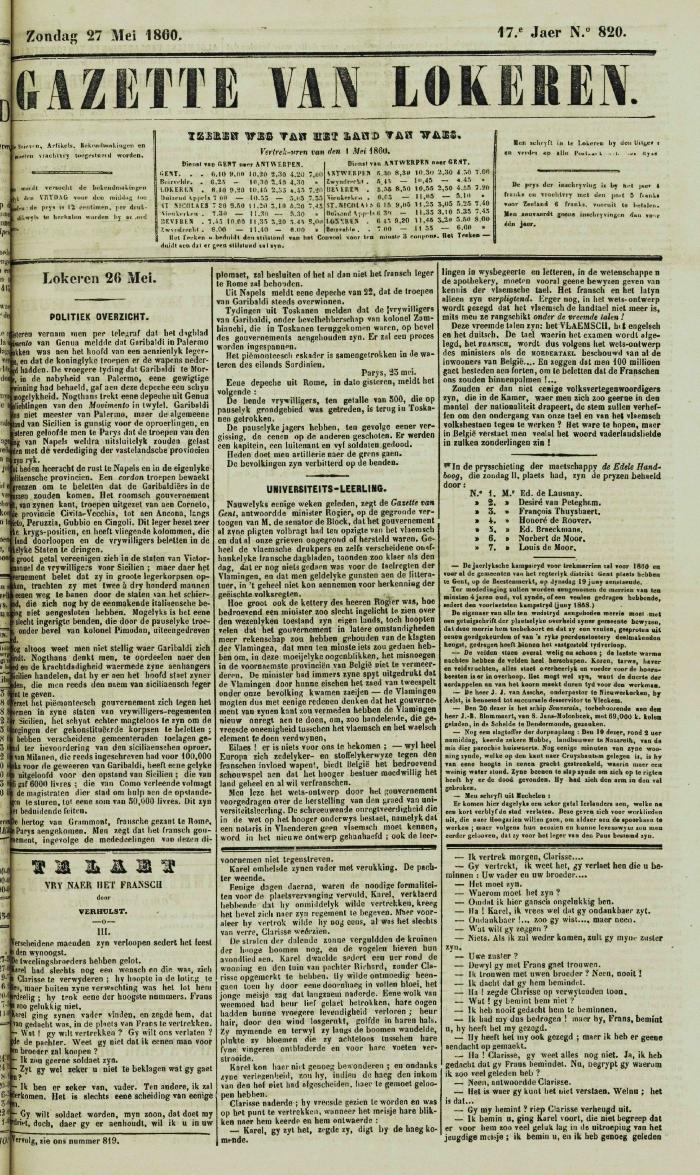 Gazette van Lokeren 27/05/1860