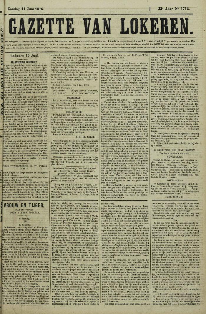 Gazette van Lokeren 11/06/1876