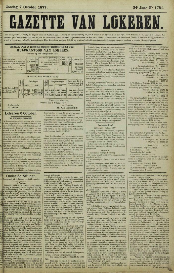 Gazette van Lokeren 07/10/1877