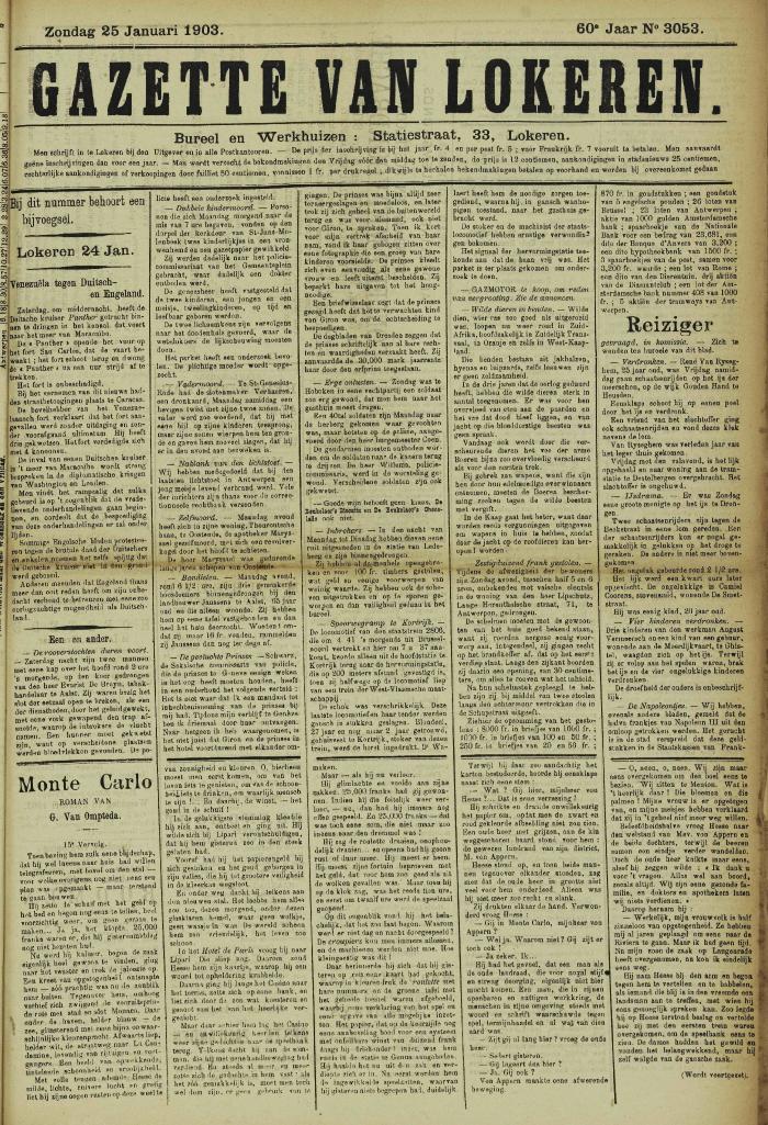 Gazette van Lokeren 25/01/1903