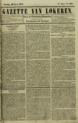 Gazette van Lokeren 30/03/1851