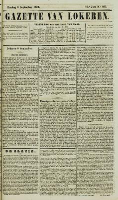 Gazette van Lokeren 09/09/1860