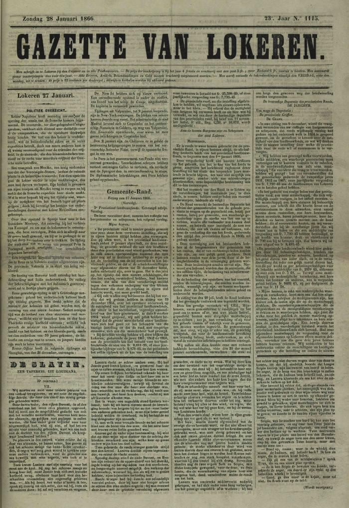 Gazette van Lokeren 28/01/1866