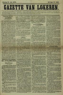 Gazette van Lokeren 20/07/1879