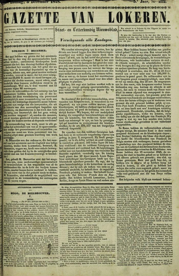 Gazette van Lokeren 03/12/1848