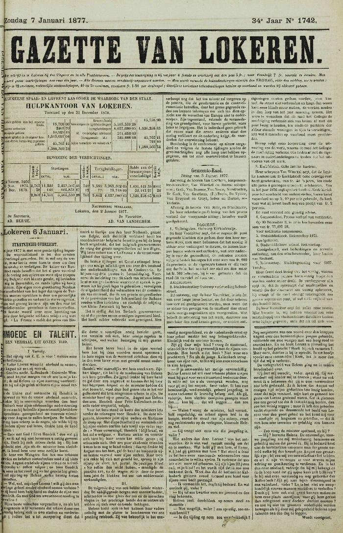 Gazette van Lokeren 07/01/1877