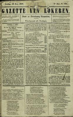 Gazette van Lokeren 18/06/1848