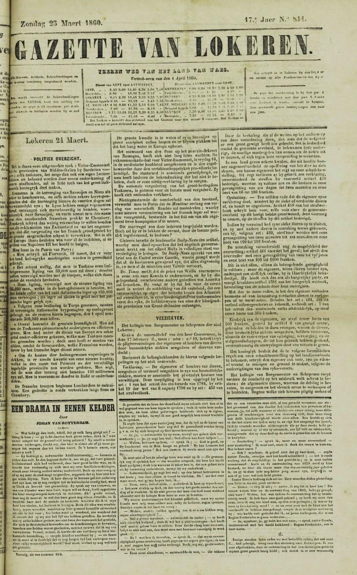 Gazette van Lokeren 25/03/1860