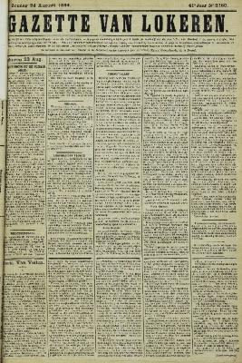 Gazette van Lokeren 24/08/1884