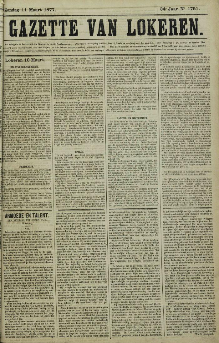 Gazette van Lokeren 11/03/1877