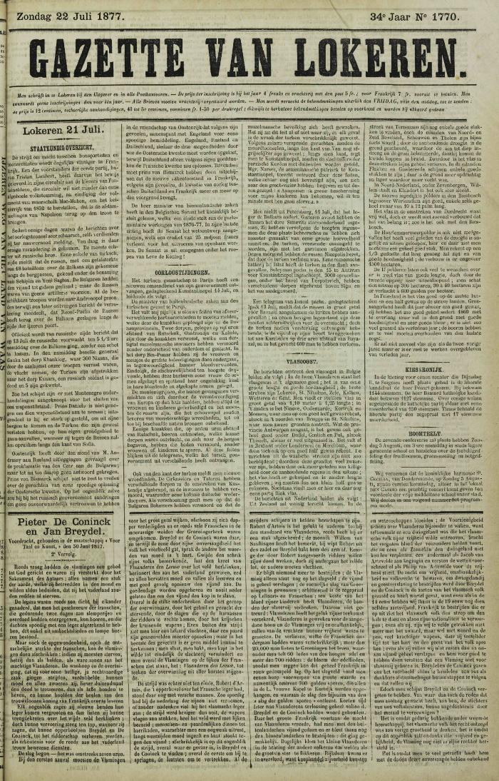 Gazette van Lokeren 22/07/1877