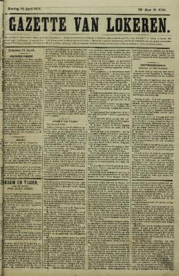 Gazette van Lokeren 16/04/1876