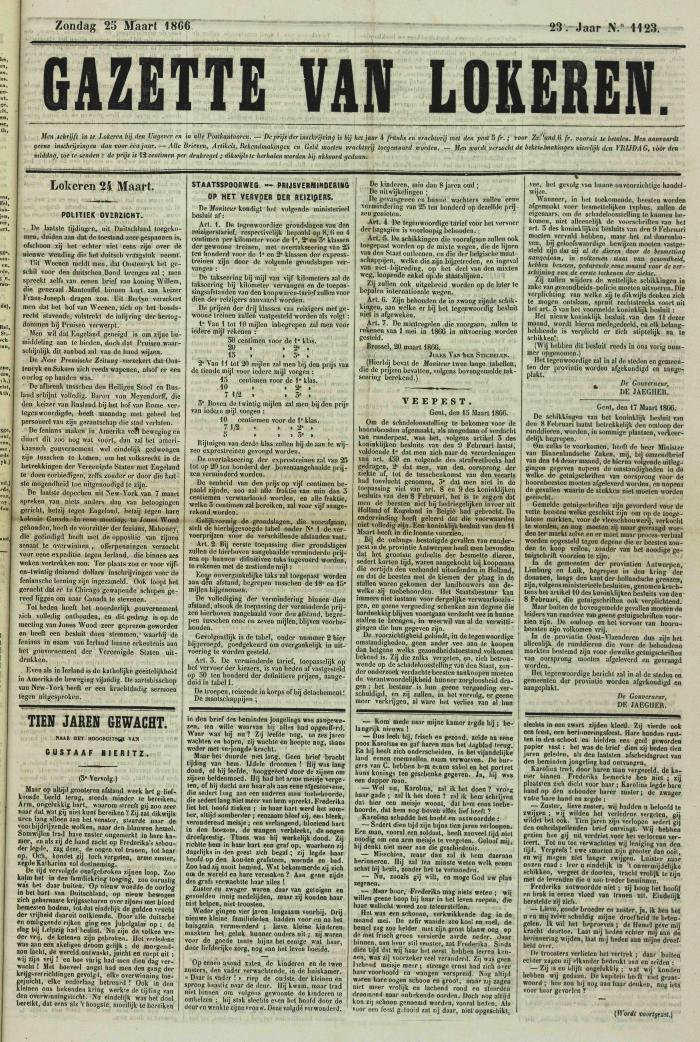 Gazette van Lokeren 25/03/1866