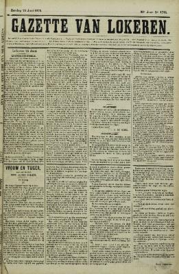 Gazette van Lokeren 25/06/1876