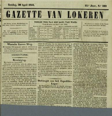 Gazette van Lokeren 30/04/1854