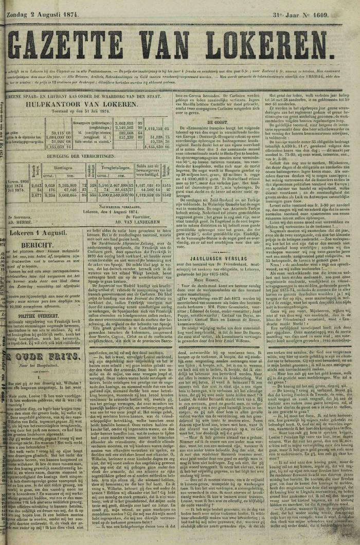 Gazette van Lokeren 02/08/1874