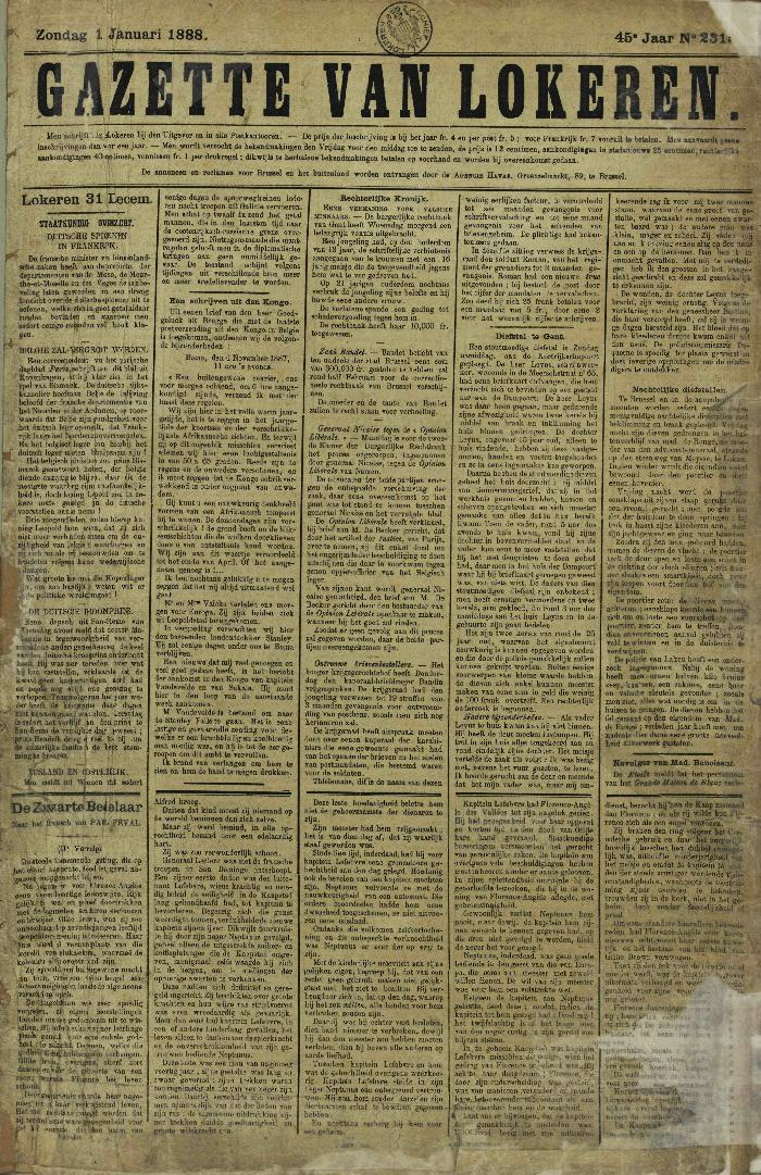 Gazette van Lokeren 01/01/1888