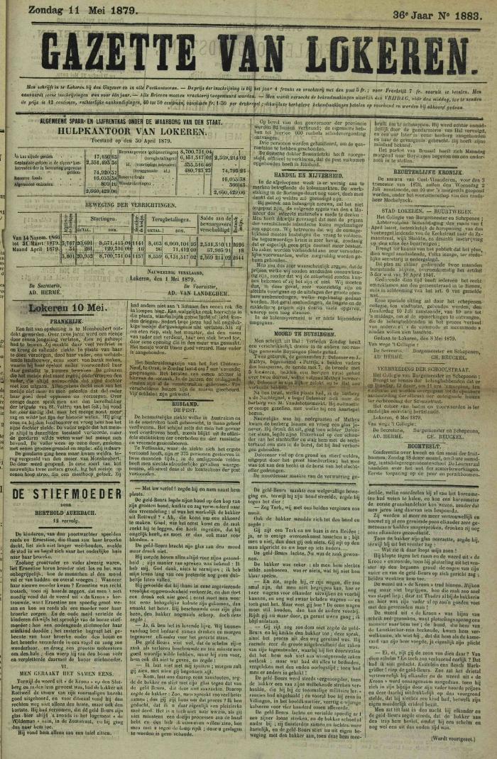 Gazette van Lokeren 11/05/1879