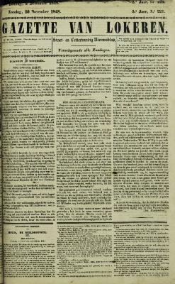 Gazette van Lokeren 26/11/1848